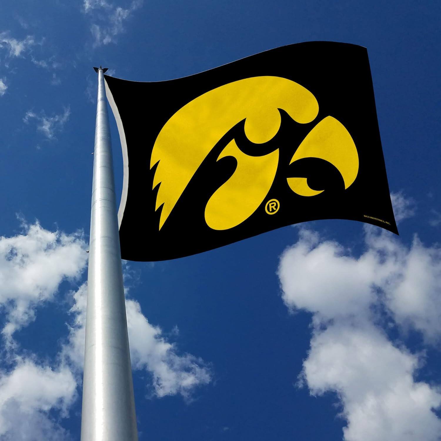 Alt View 2. Rico Industries - Iowa Hawkeyes 3X5 Indoor Outdoor Banner Flag with grommets for hanging - Multi.
