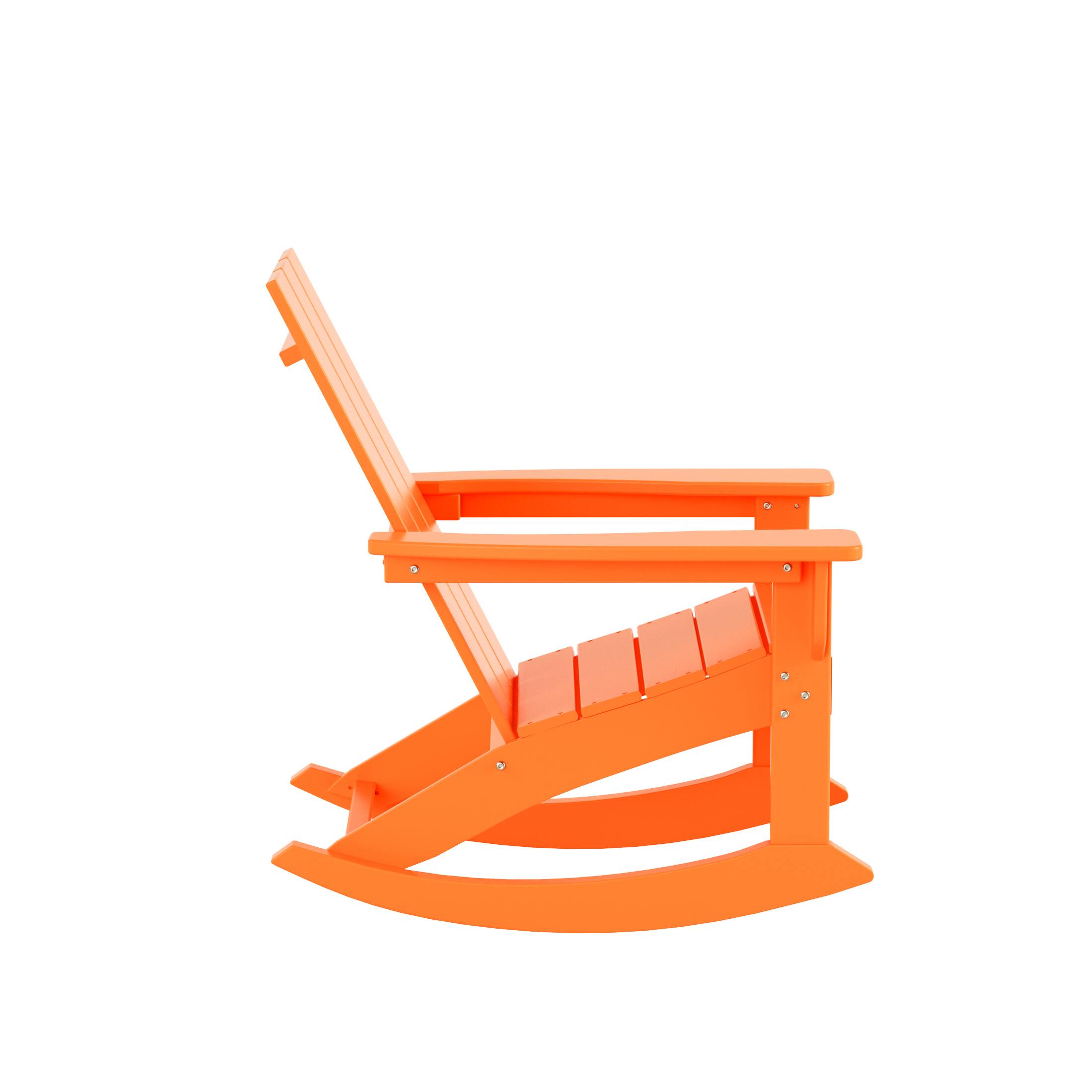 Back. WestinTrends - WestinTrends Ashore Outdoor Patio Modern Adirondack Rocking Chair - Orange.
