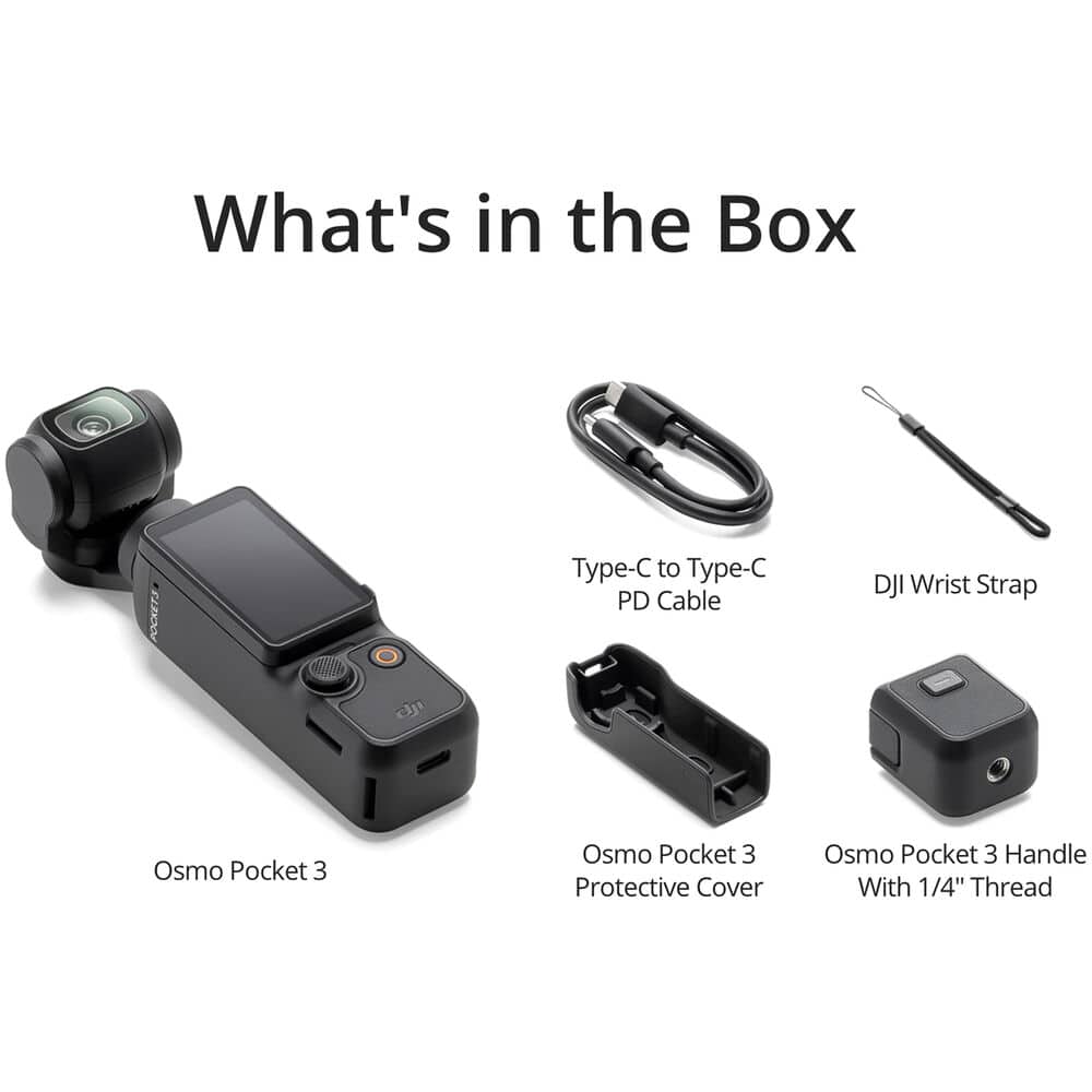Bundle DJI Osmo Pocket 3 Vlog Combo 4K Camera with Mic Mini, 256GB