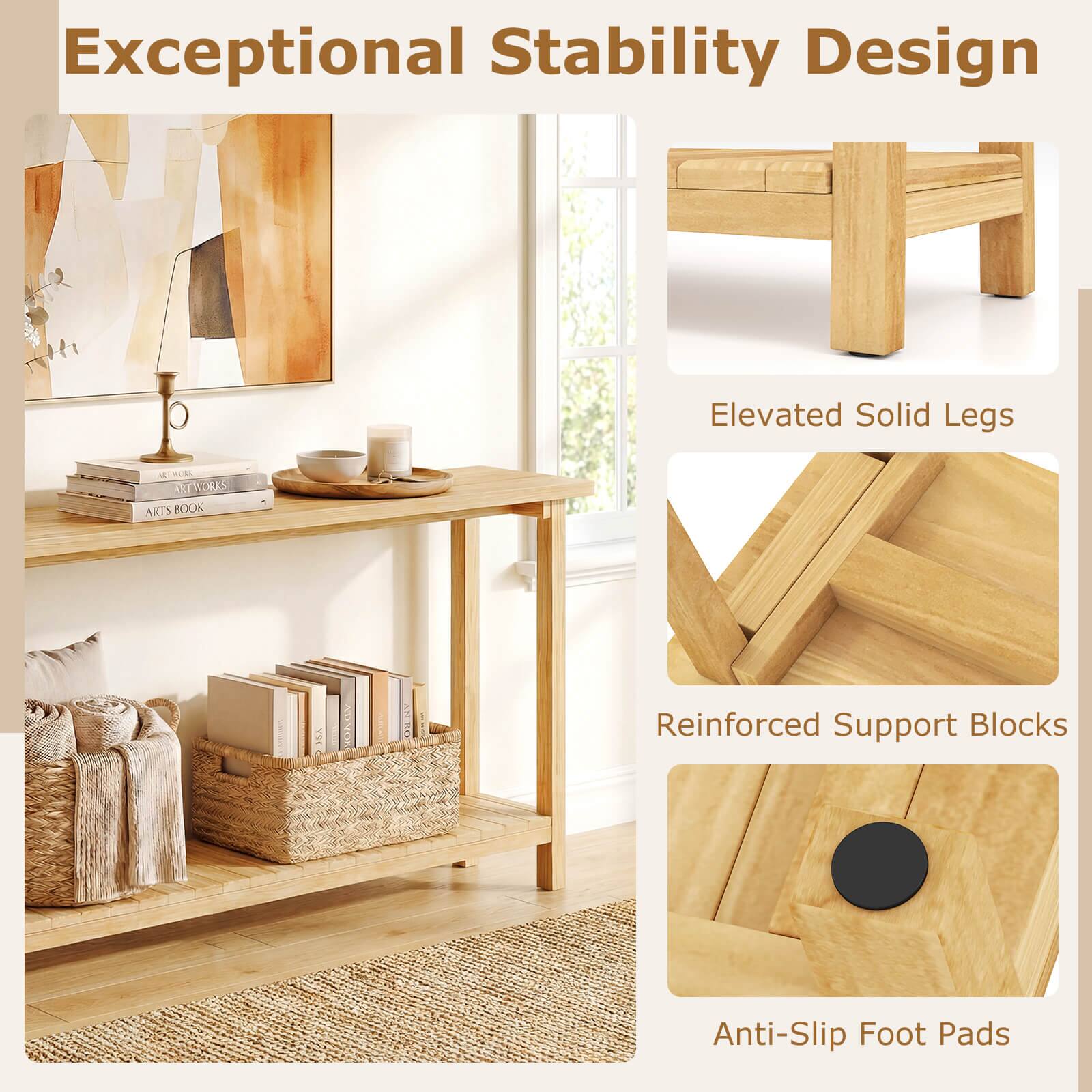 Exceptional Stability Design

Elevated Solid Legs

Reinforced Support Blocks

Anti-Slip Foot Pads