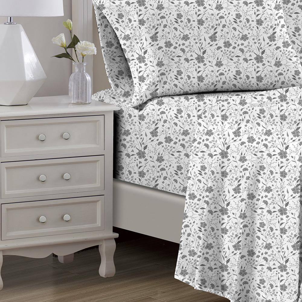 Alt View 1. RT Designers Collection - RT Designers Collection Lucy 1000 Thread Count CVC Ultra Soft Sheet Set Silver King - Silver.