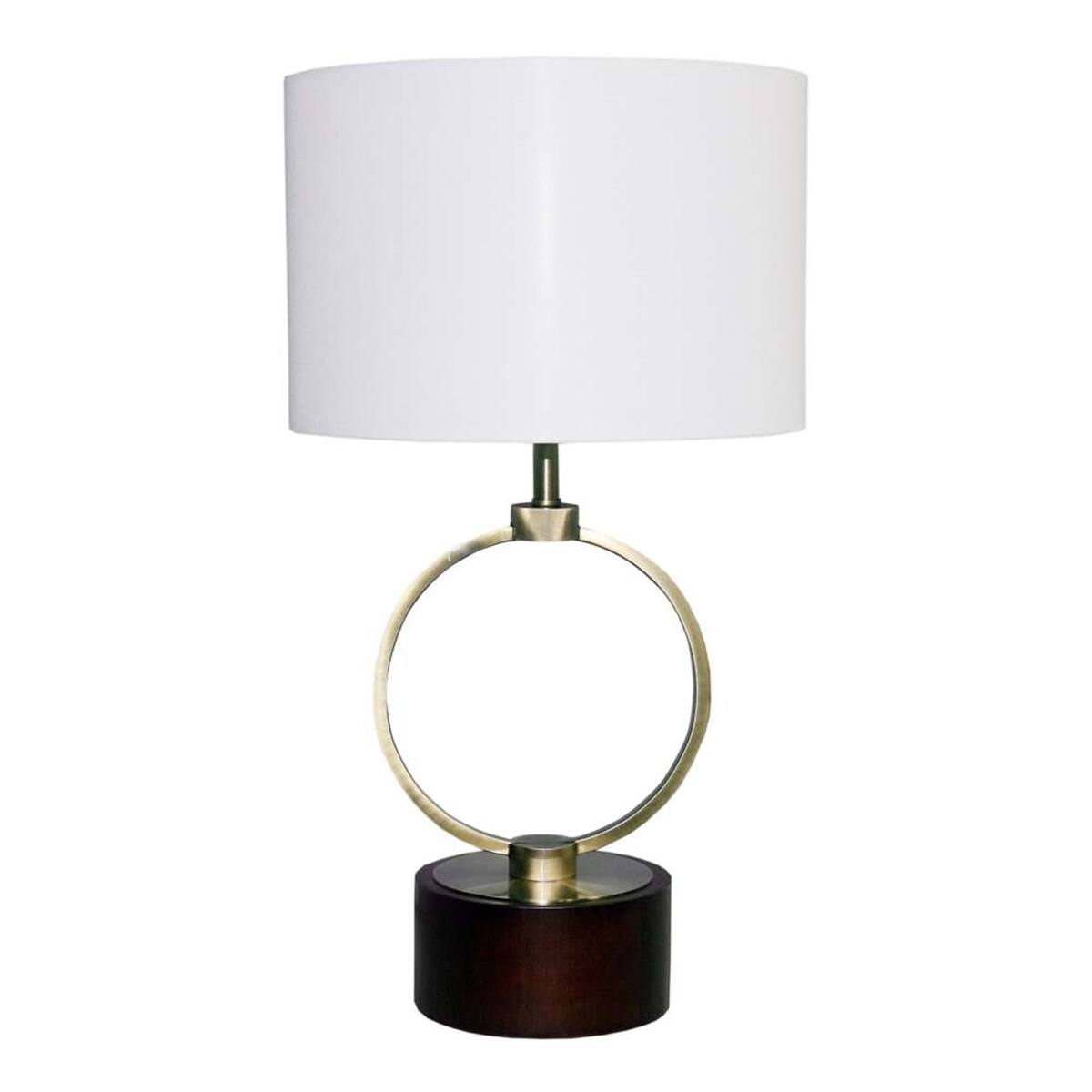 Front. HTUTWOO - Bedroom Table Lamp - Nordic Creative Romantic Warm Metal Grid Circular Desk Lamp, Study Room Bedside Light Fixture, 110V - White.