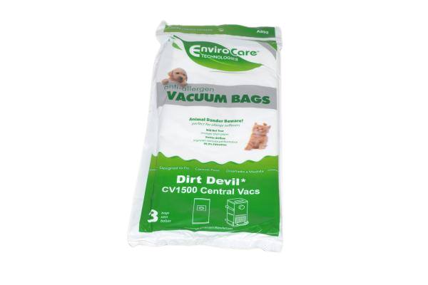 AS Enviro TECHNOLOGIES Care enti allergen VACUUM BAGS Animal Dander Beware! AM Designes Dirt Devil* * CV1500 Central Vacs p 3 boiver KDCI