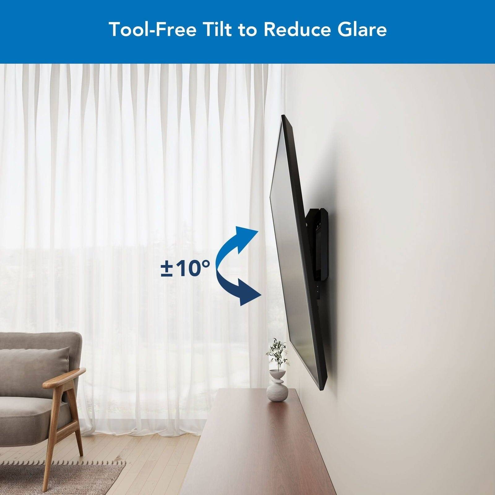 Tool-Free Tilt to Reduce Glare ±10°