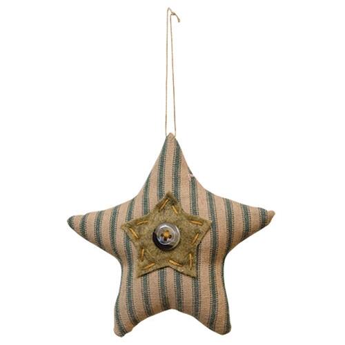 Back. BreeBe - Star Button Ornament 3 Asstd. - Multicolor.