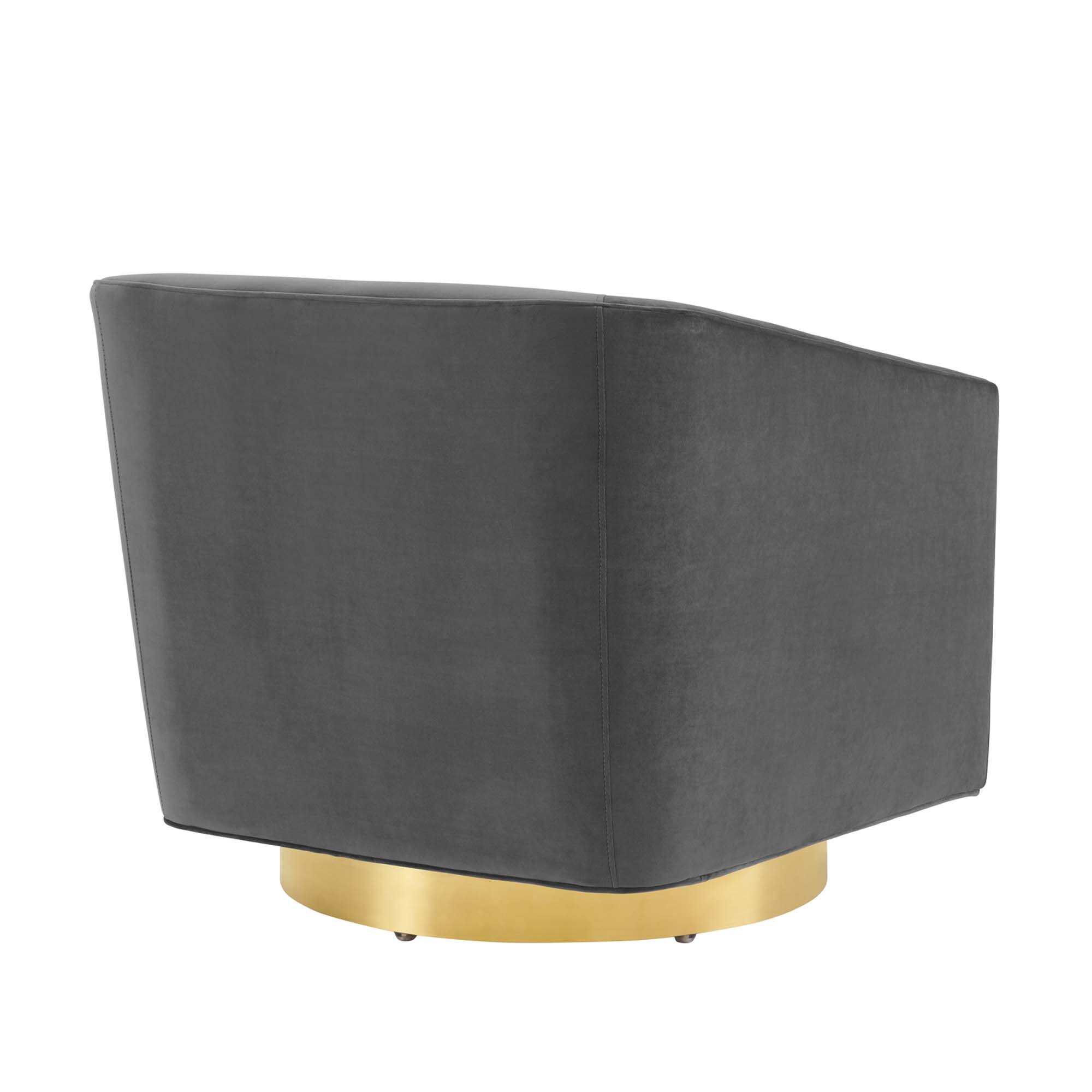 Alt View 2. Modway - Twist Accent Lounge Performance Velvet Swivel Chair by Modway - Gold Charcoal.