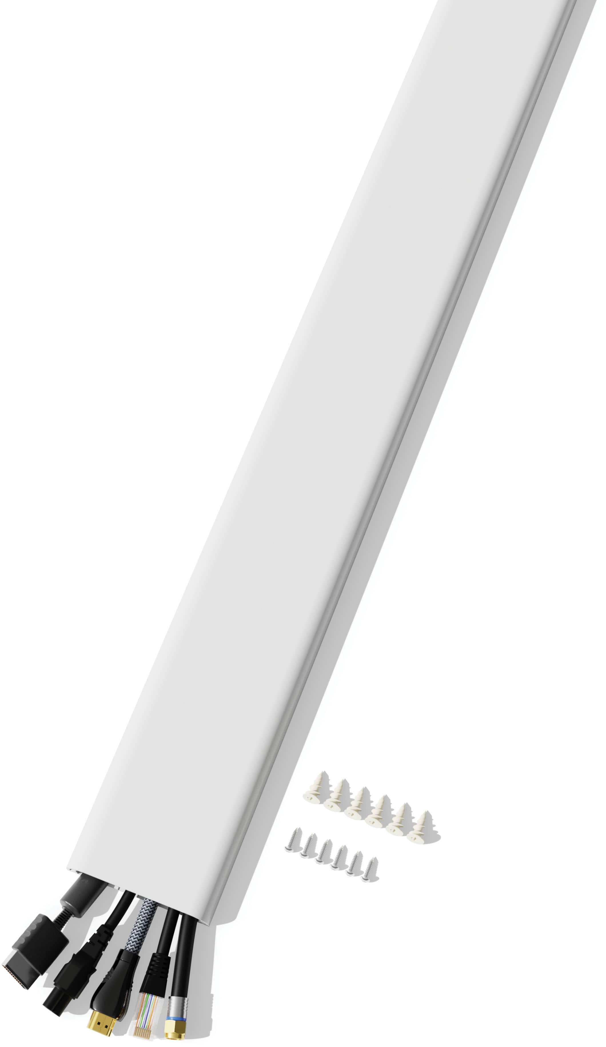 Angle. Sanus - On-Wall Cable Concealer Kit for Mounted TVs - Holds Up to 5 Cables - White.