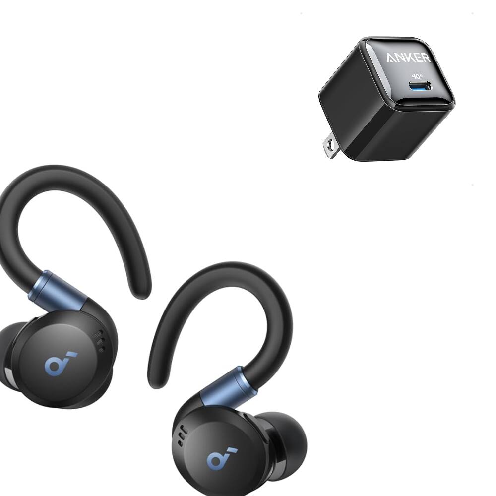 Soundcore - Sport X20 by Anker with USB C Charger Block 20W，True-Wireless Workout Earbuds, Rotatable and Extendable Ear Hooks, Noise - Black price history on PriceWatchPro