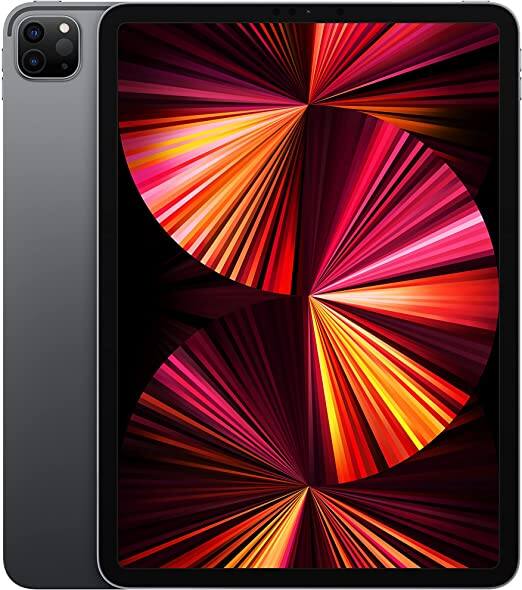 Front. Apple - Refurbished iPad Pro 11" (2021) A2377 (WiFi + Cellular Unlocked) 128GB w/ Pre-Installed Tempered Glass - Space Gray.