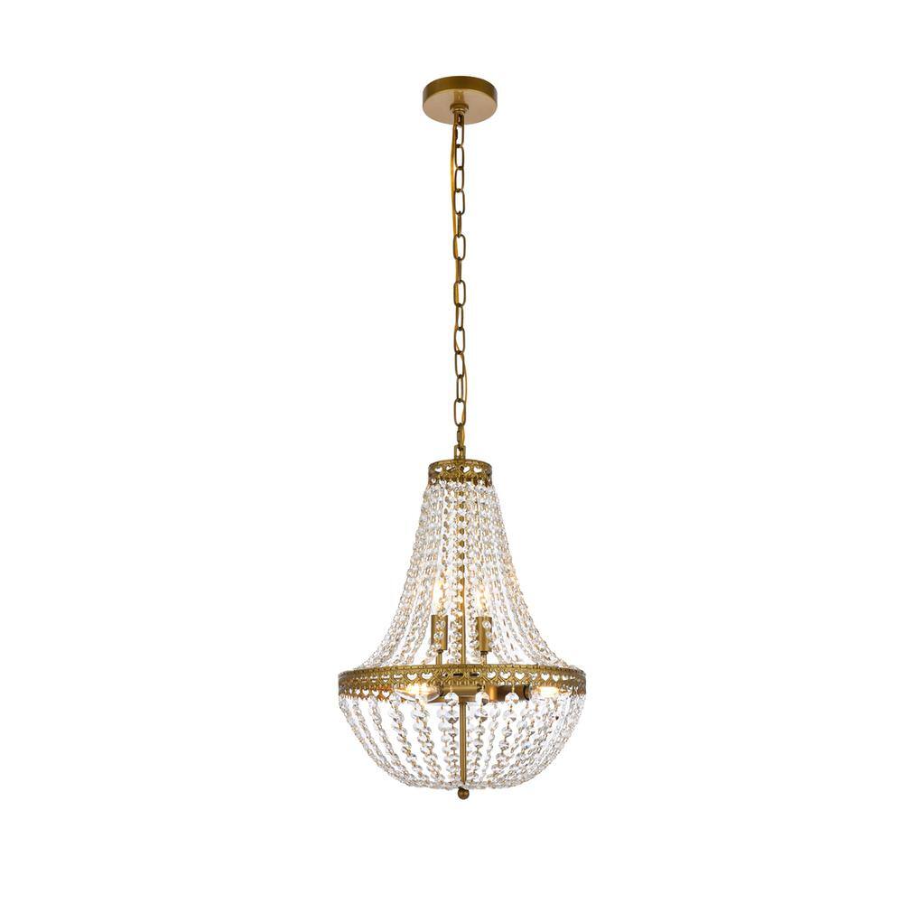Left. Elegant Lighting - Valeria 14 inch pendant in brass - Brass.