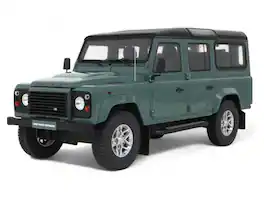 2016 Land Rover Defender 3 Station Wagon Green with Black Top 1/18 Model Car by GT Spirit