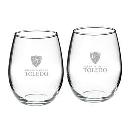 Jardine - Toledo Rockets 21oz. 2-Piece Stemless Wine Glass Set - Multicolor