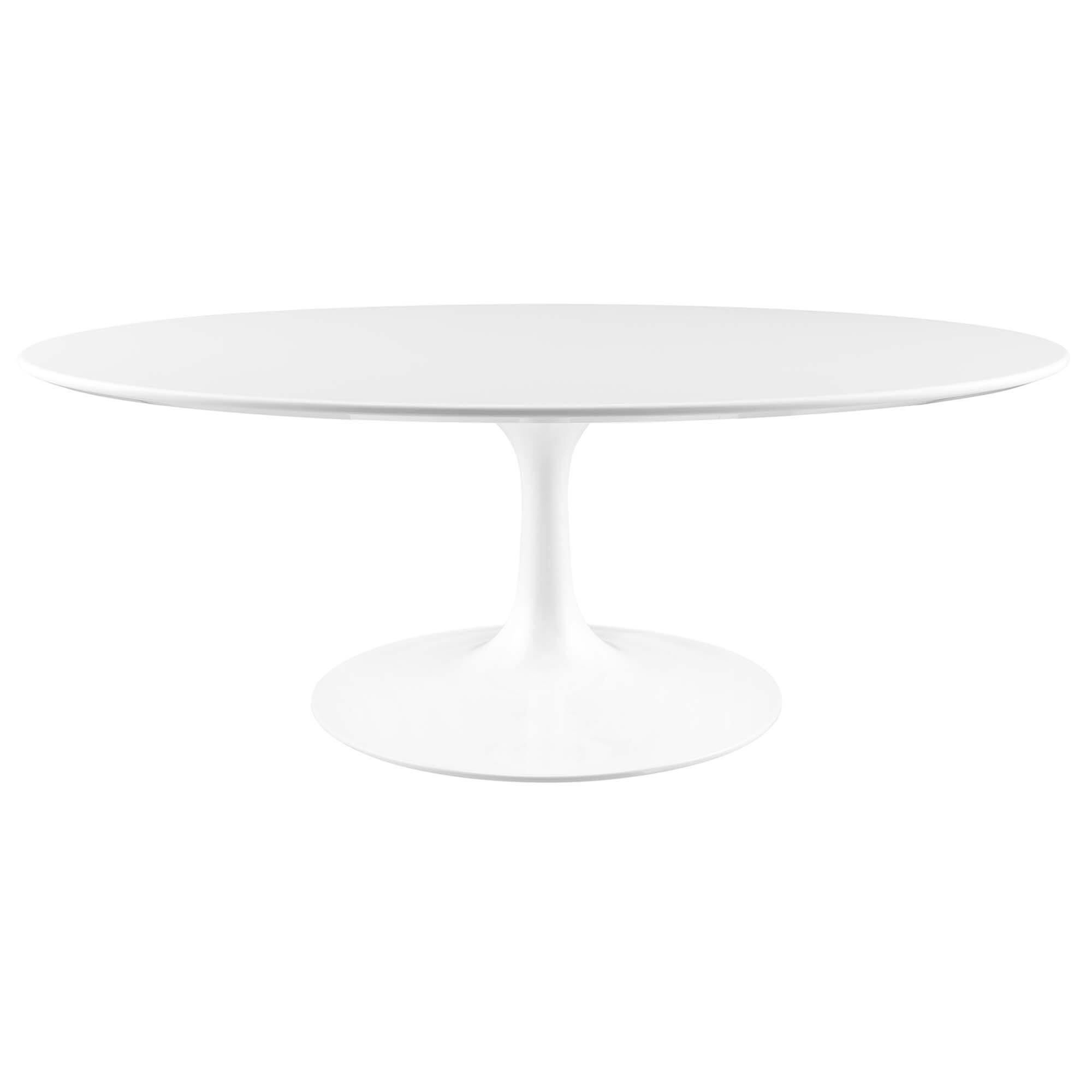Angle. Modway - Lippa Oval Wood Coffee Table - White.