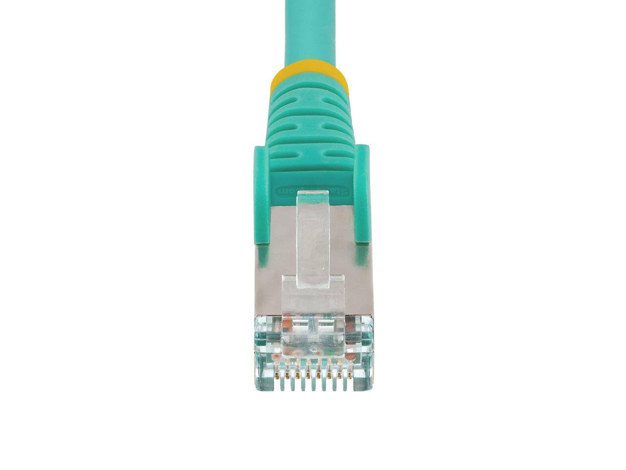Alt View 4. StarTech.com - StarTech 1ft CAT6a Ethernet Cable, Aqua, LSZH, 10GbE 500MHz, 100W PoE++, Snagless RJ-45, S/FTP.