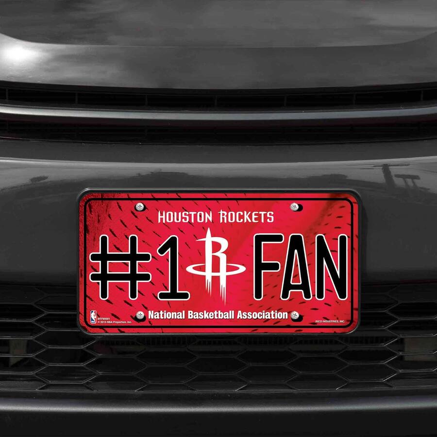 Houston Rockets License Plate Rico Industries Houston Rockets #1 Fan Metal License Plate Tag Number ...