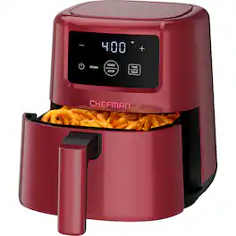 Chefman - 2 Qt Mini Air Fryer – Digital Space-Saving Compact Air Fryer with Nonstick and Dishwasher Safe Basket – - Red