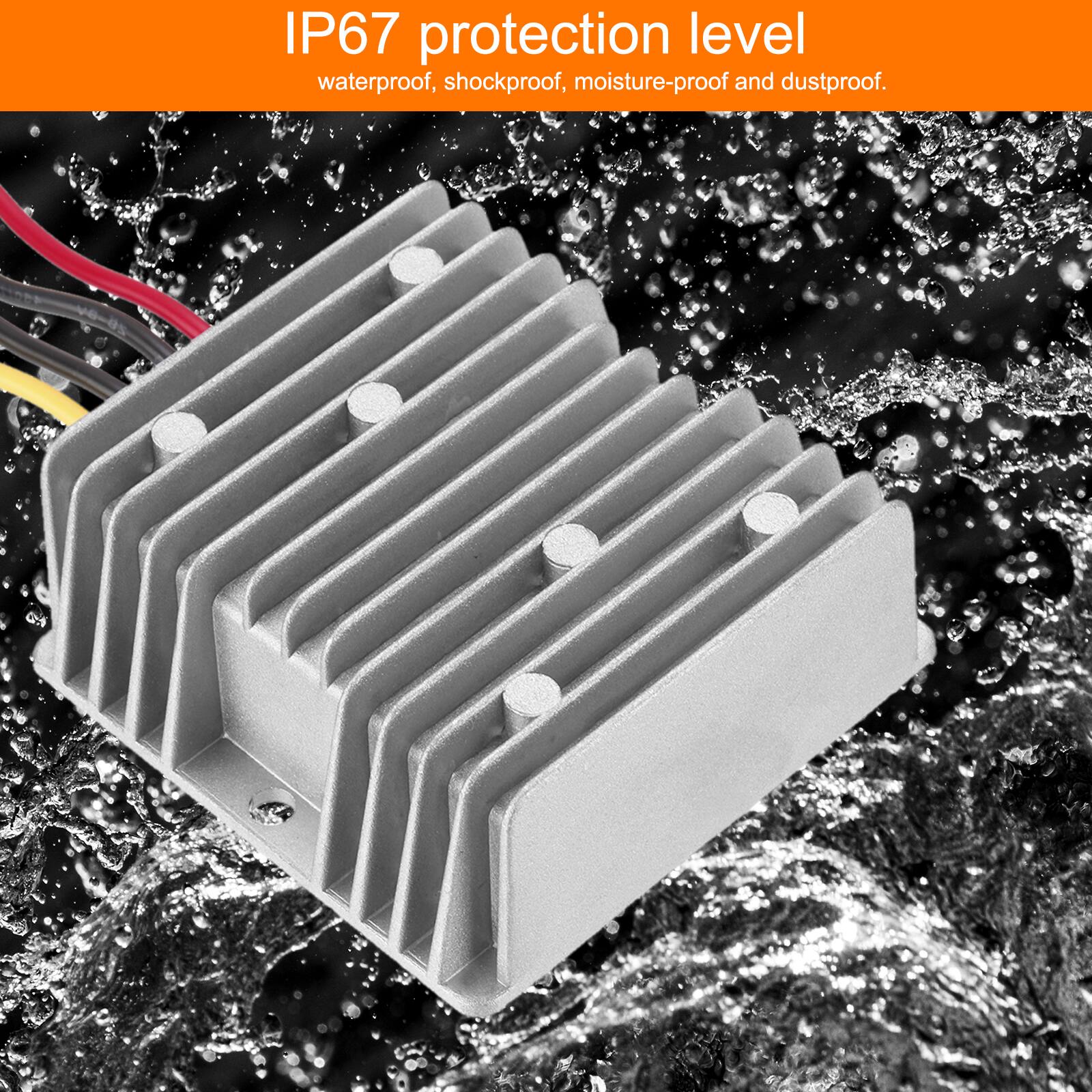 IP67 protection level  
waterproof, shockproof, moisture-proof and dustproof.