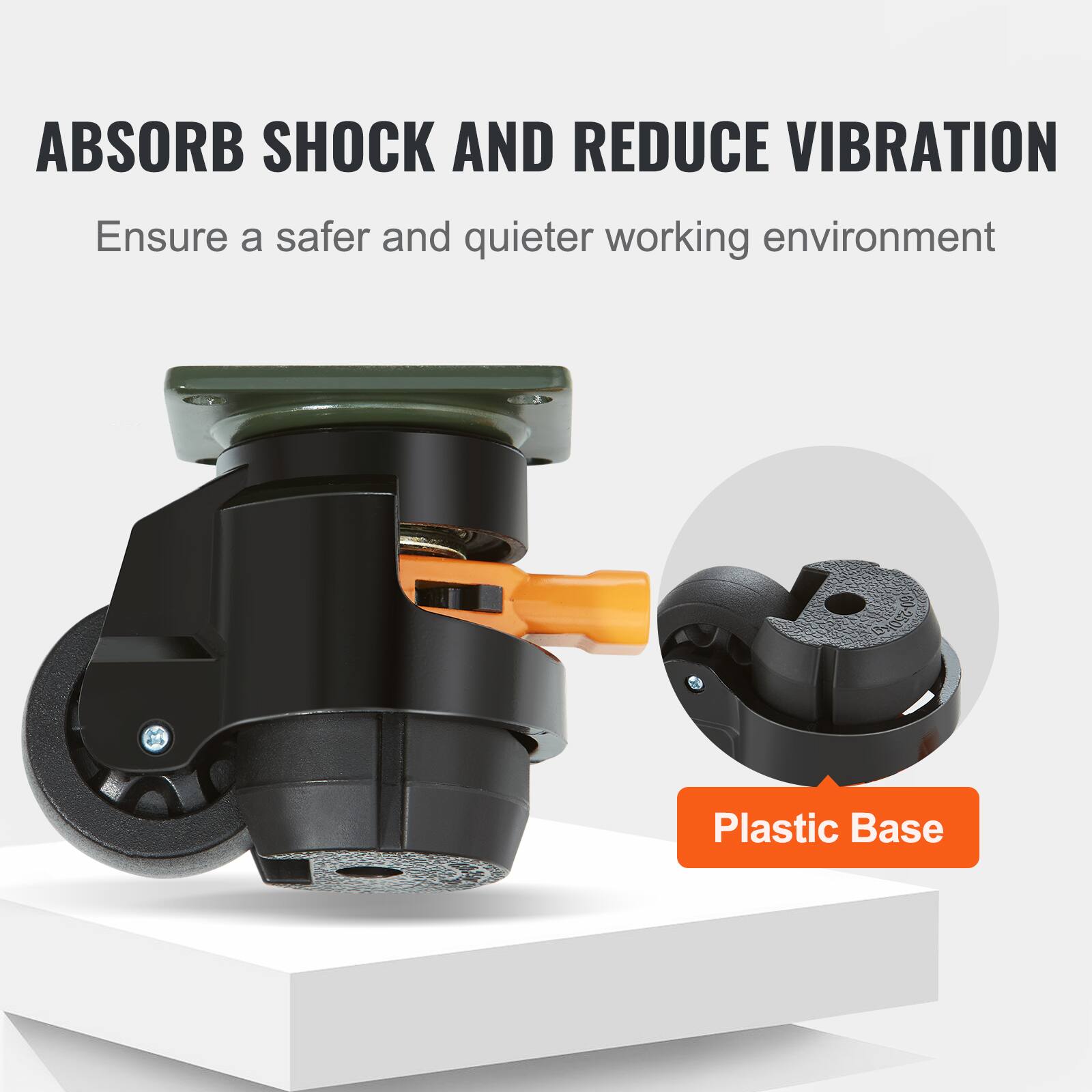 ABSORB SHOCK AND REDUCE VIBRATION  
Ensure a safer and quieter working environment  
Plastic Base