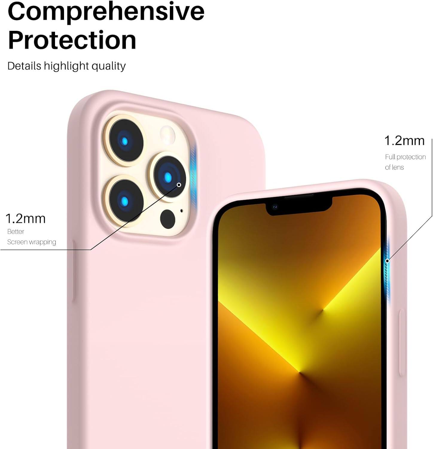 Comprehensive Protection Details highlight quality 1.2mm Full protection of lens 1.2mm Better Screen wrapping