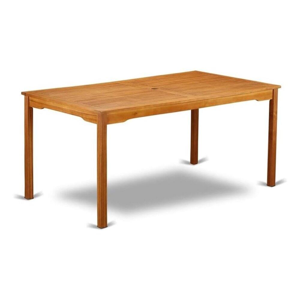 Front. East West Furniture - Wooden Patio Table Natural Oil - Brown.