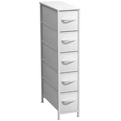 Sorbus 5 Drawers Narrow Dresser with Steel Frame, Wood Top & Fabric Bins for Small Spaces, Closets, Bedrooms, Bathrooms Whote DRW-NR5-WT - Best Buy Sorbus 5 Drawers Narrow Dresser with Steel Frame, Wood Top & Fabric Bins for Small Spaces, Closets, Bedrooms, Bathrooms Whote DRW-NR5-WT - Best Buy