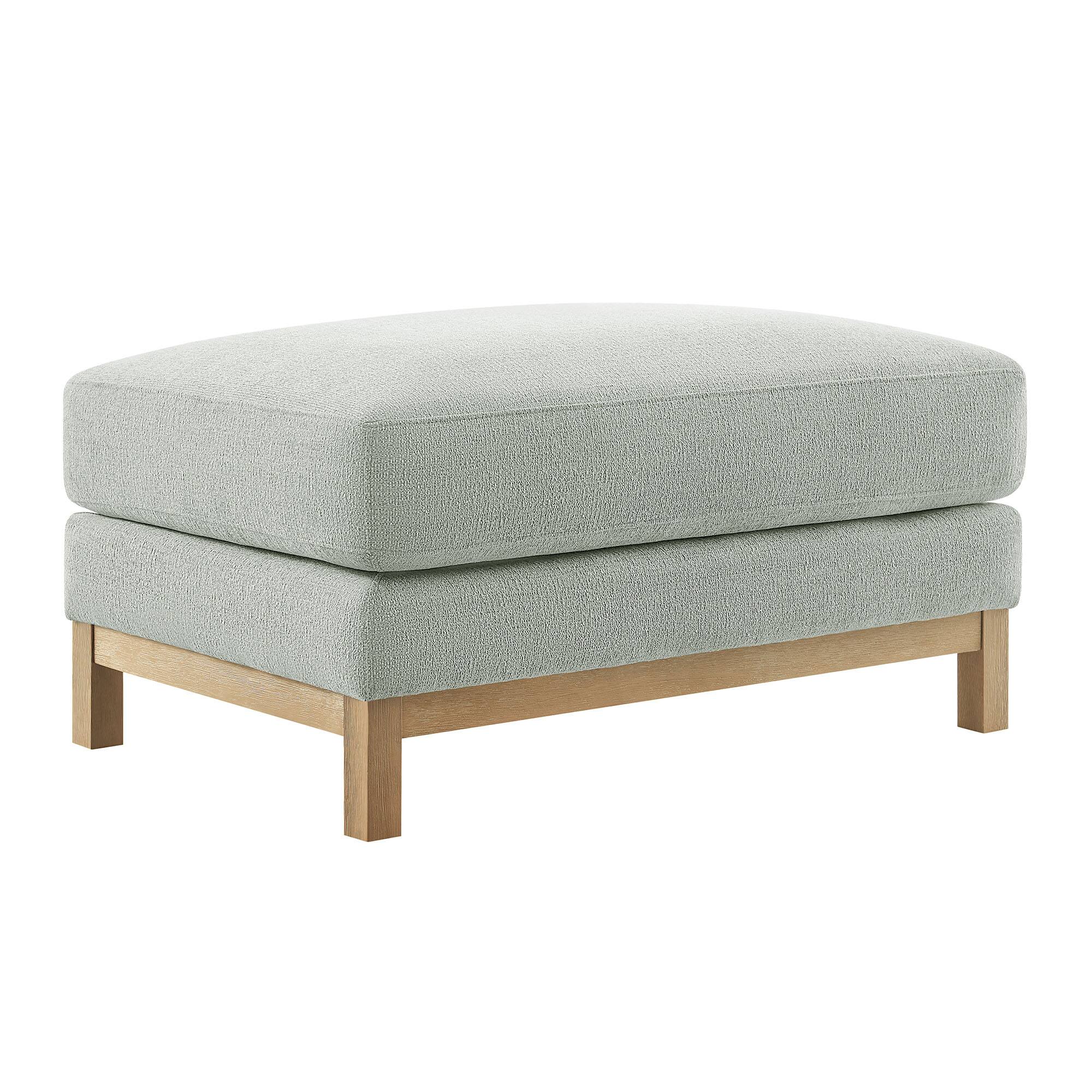 Angle. Modway - Roscoe Upholstered Ottoman - Mist.