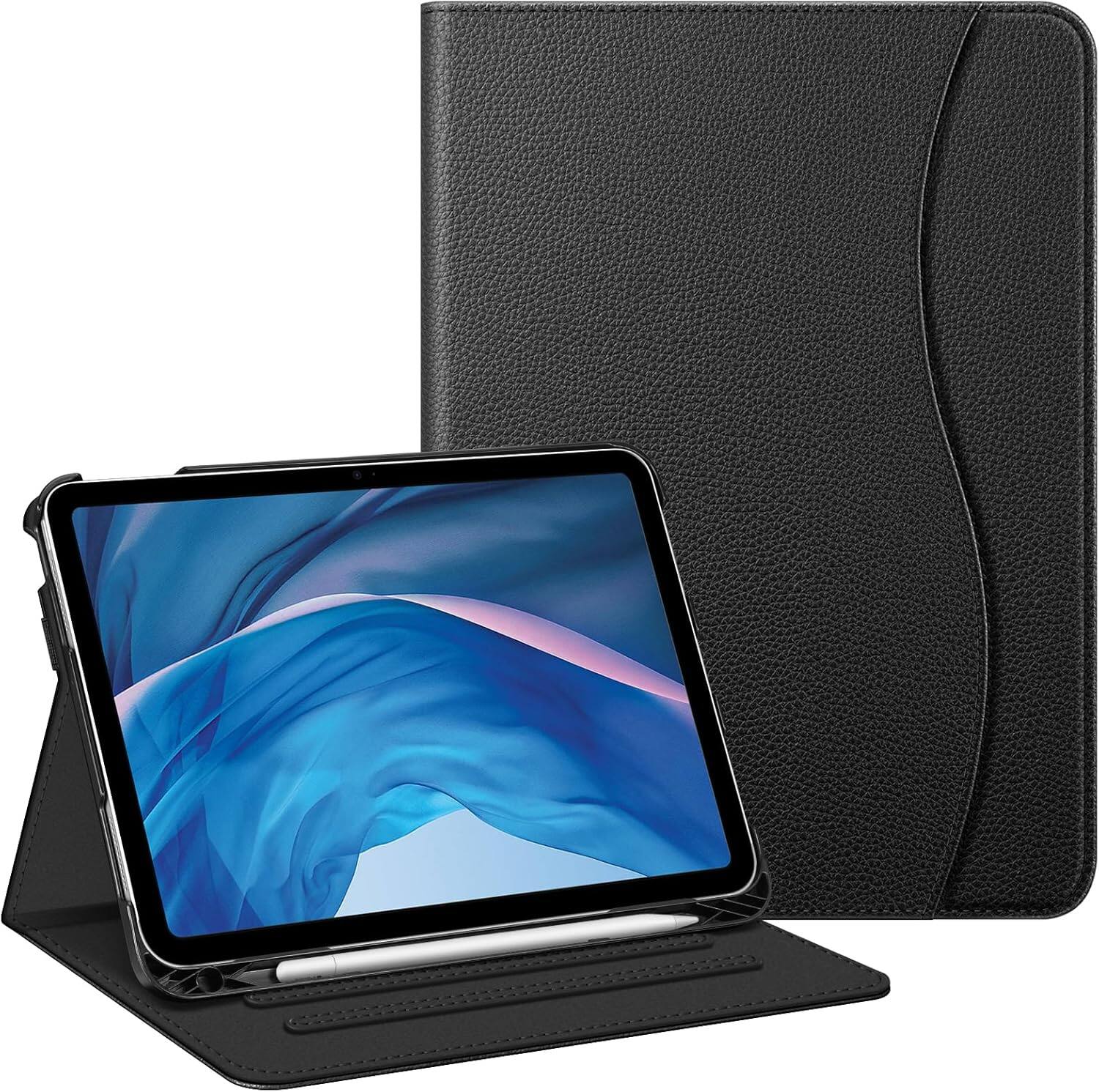 Front. Fintie - Folio Case for iPad (A16) 11-inch 2025 and iPad 10th Gen 10.9 inch 2022, Multi-Angle Viewing Protective Stand Cover - Black.
