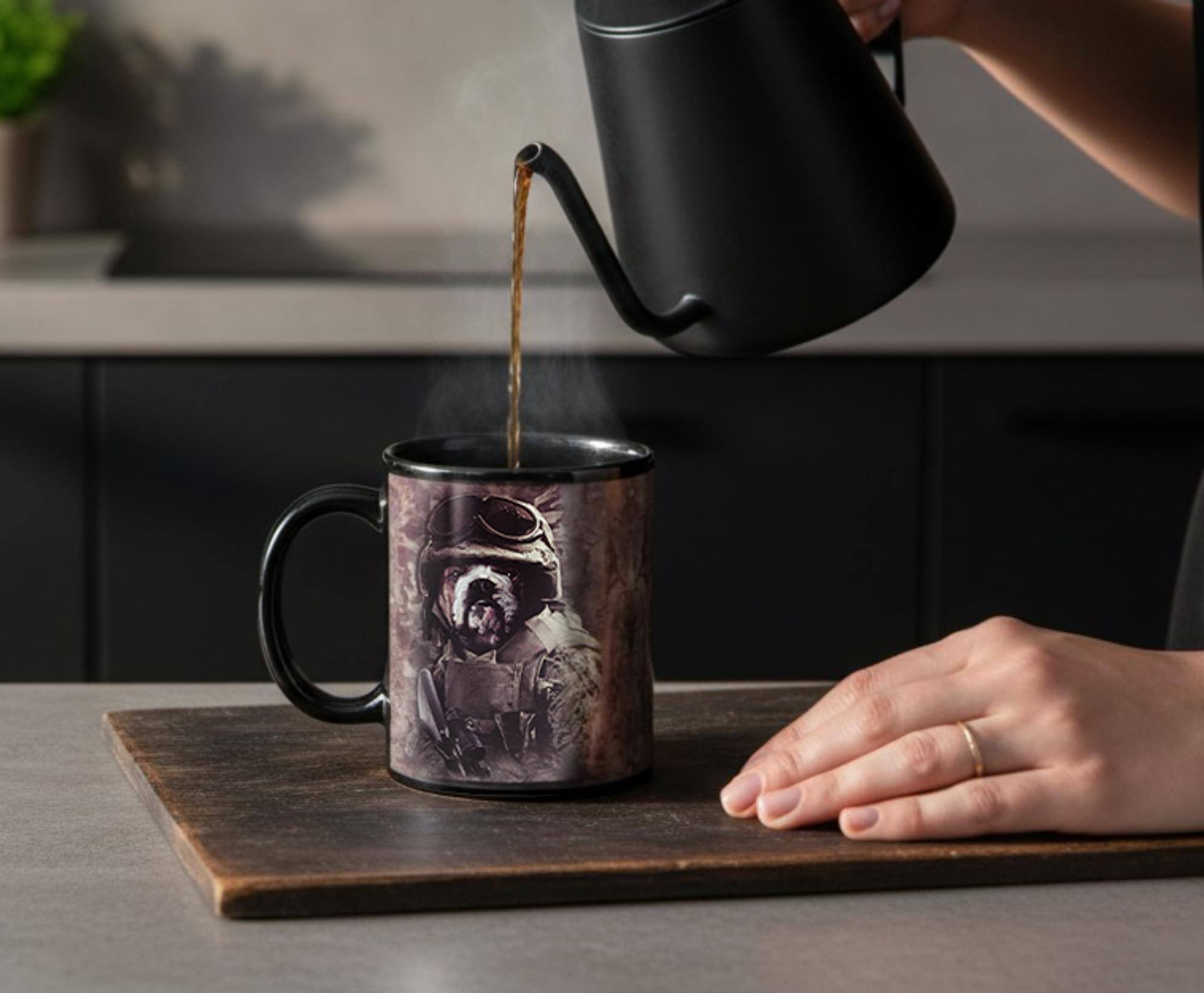 Alt View 4. Just Funky - Combat Sam 11oz Coffee Mug - Grey.