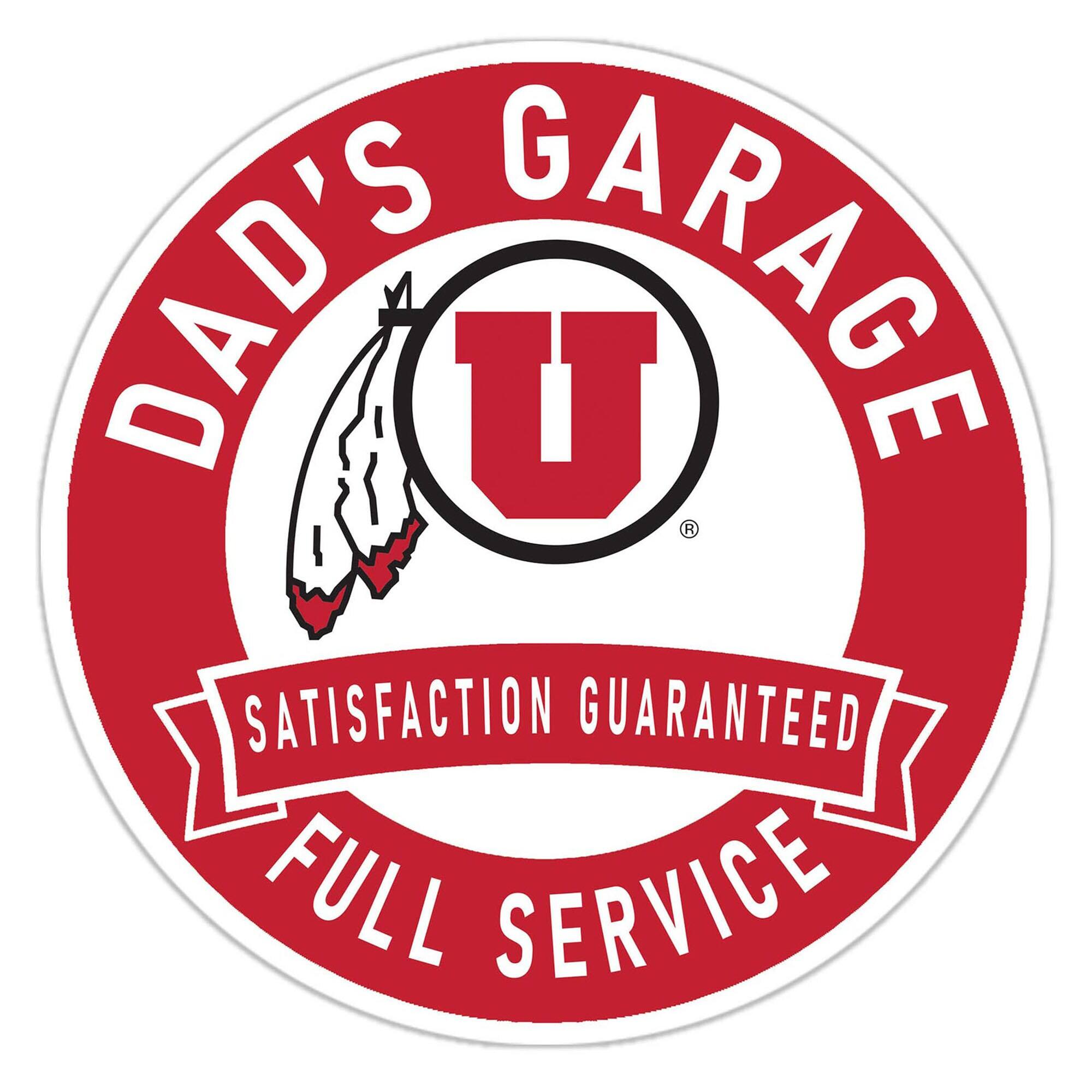 Utah Utes 16" Dad's Garage Wood Sign