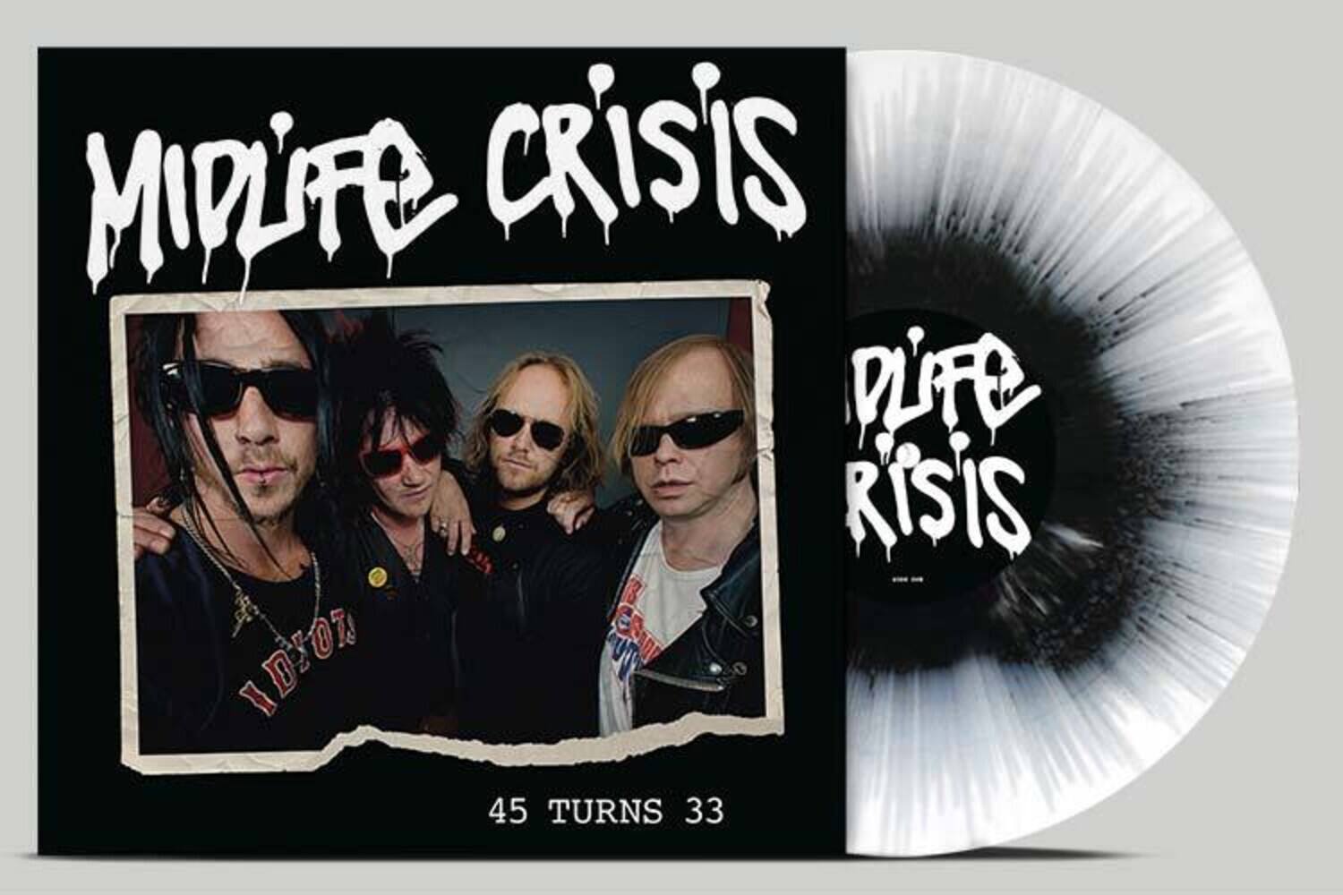 Midlife Crisis - 45 Turns 33 - Black/White Splatter   - VINYL LP