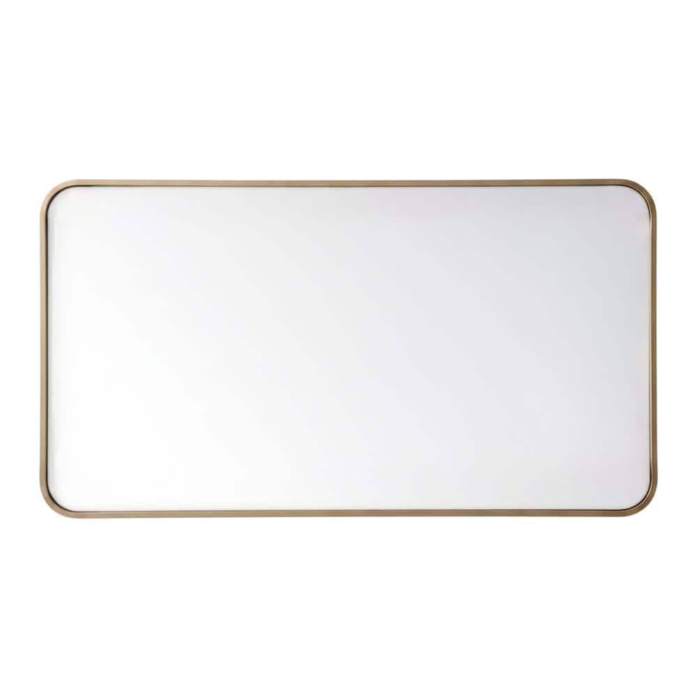 Elegant Decor - Soft corner metal rectangular mirror 22x40 inch - Brass price history on PriceWatchPro