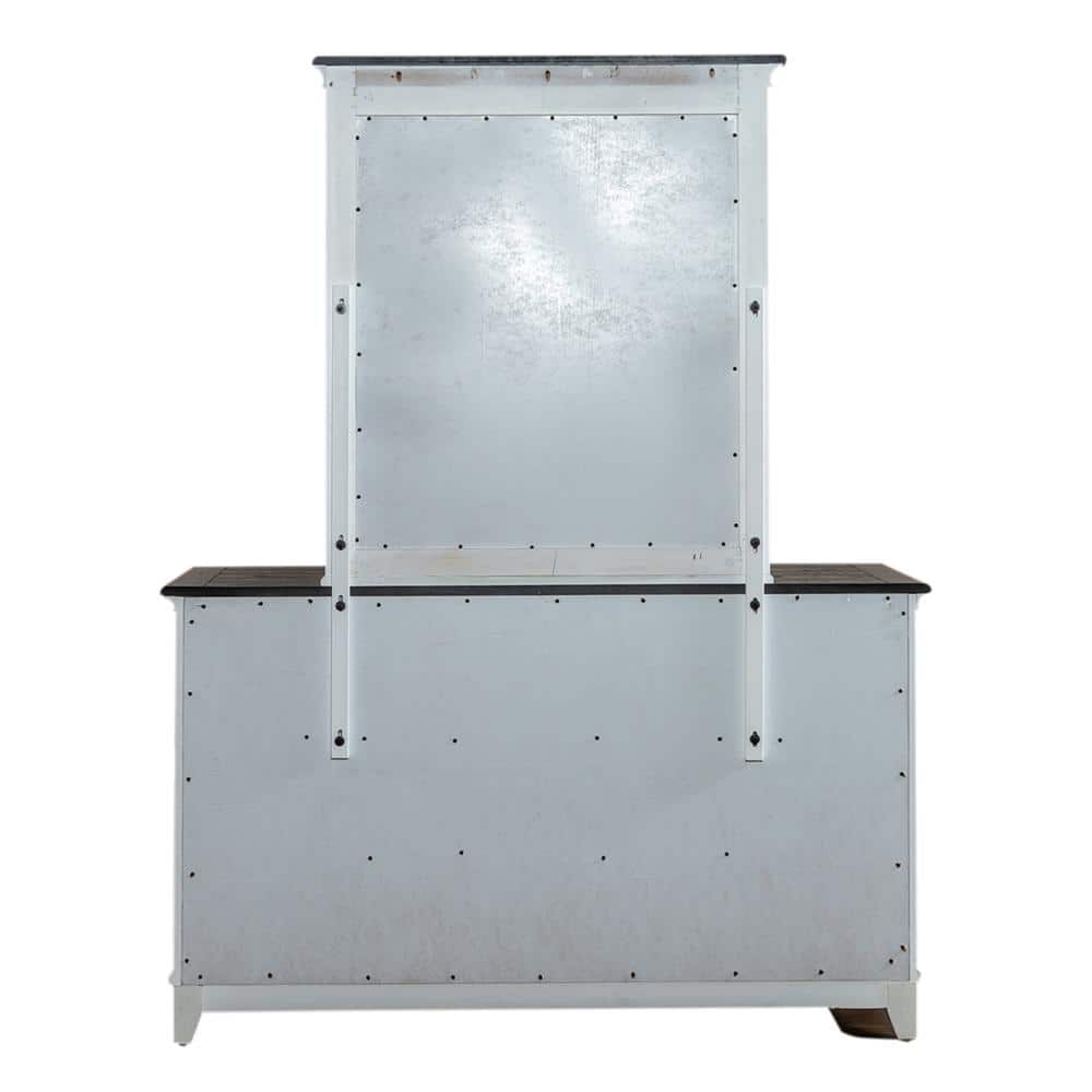 Liberty Furniture Industries - Allyson Park Crown Mirror in Wirebrushed w/ Charcoal Top - White price history on PriceWatchPro
