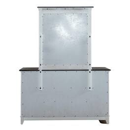 Liberty Furniture Industries - Allyson Park Crown Mirror in Wirebrushed w/ Charcoal Top - White