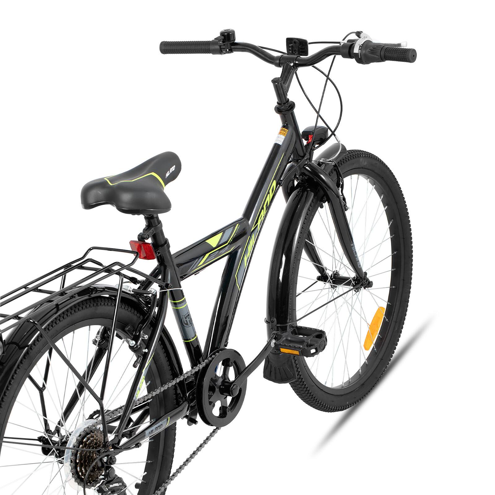 Alt View 3. HILAND - Sentry+ 24 Inch Kids Bike for Boys Girls Ages 7-15, Children's Bicycle with Rear Rack & Kickstand, Youth Bike, Black - Black.
