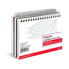 Staples - 4" x 6" Index Cards, Lined, 50 Cards/Pack, 3 Pack/Carton - White