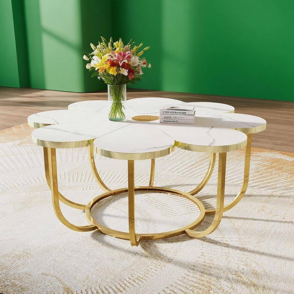 Left. SlickBlue - Rattan Table?Coffee Table - Multi.