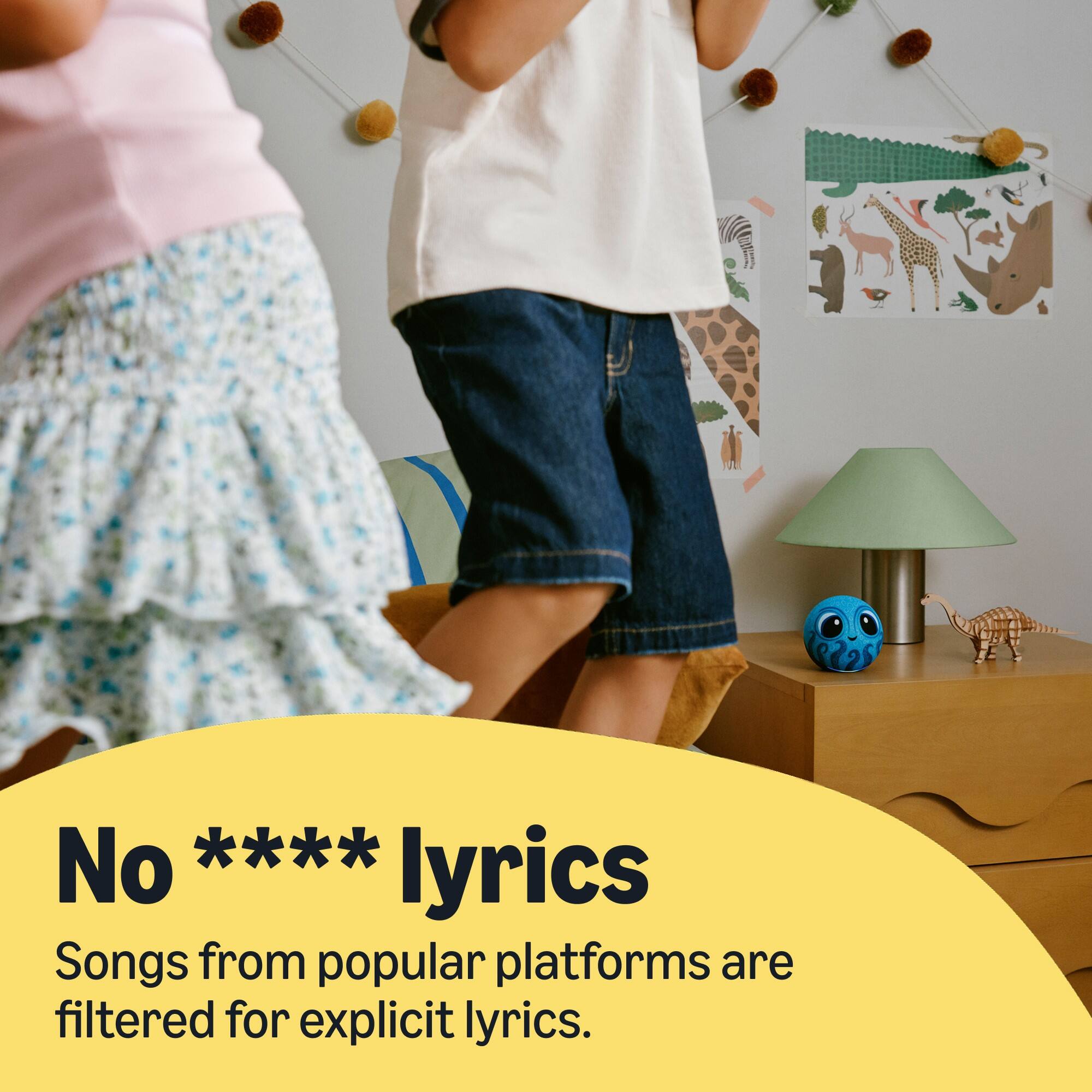 No **** lyrics  
Songs from popular platforms are filtered for explicit lyrics.