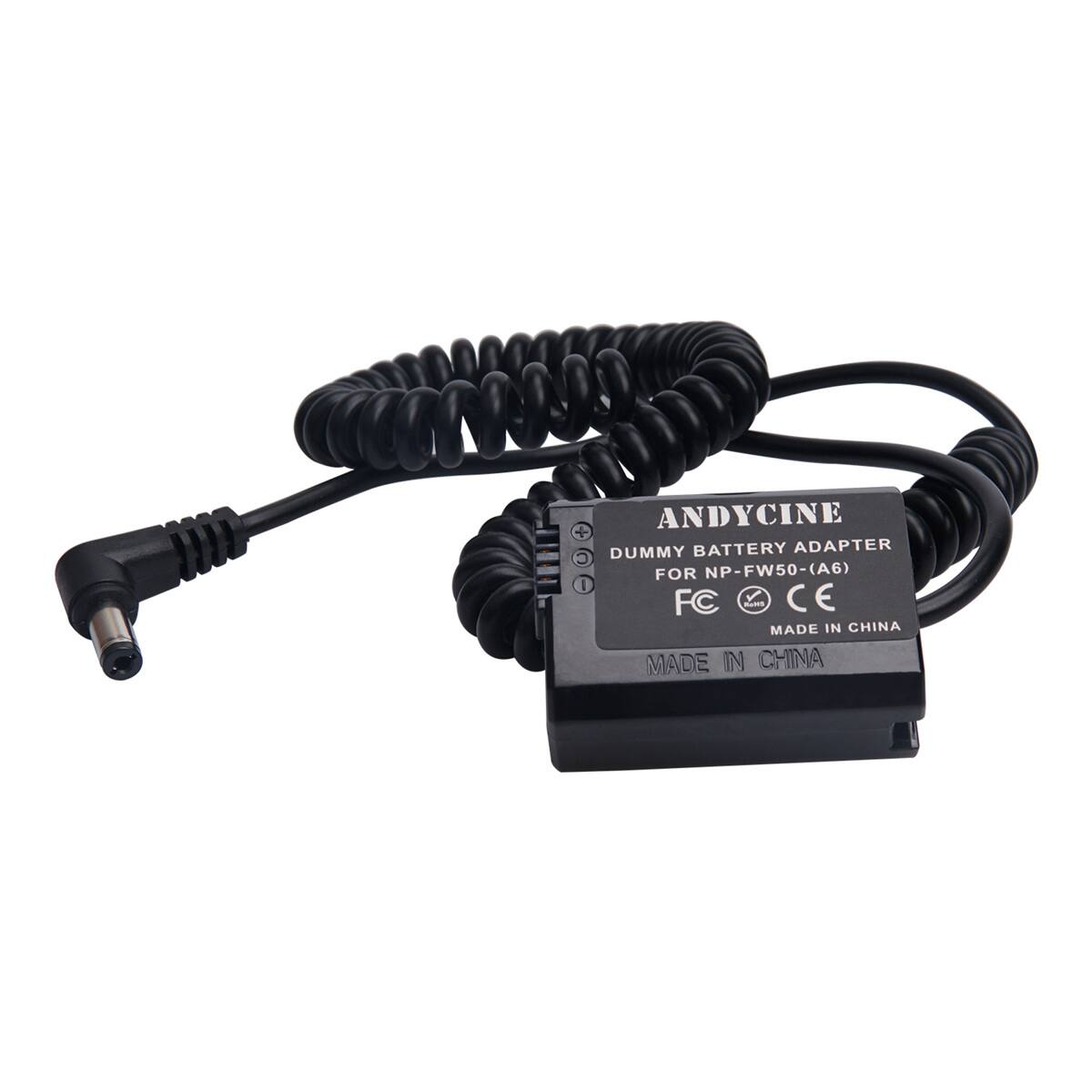 ANDYCINE + DUMMY BATTERY ADAPTER C FOR NP-FW50-(A6) I FC RoHS CE MADE IN CHINA