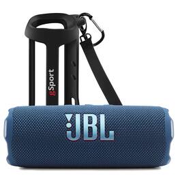 JBL - FLIP 7 Waterproof Portable Speaker Bundle with gSport Silicone Sleeve - Blue