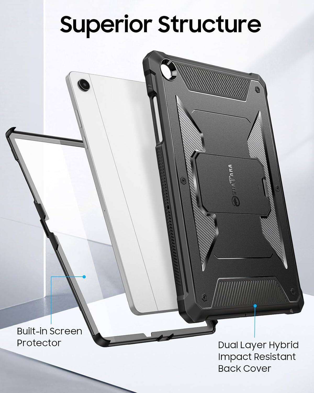 Superior Structure @IUATARA  
Built-in Screen Protector  
Dual Layer Hybrid Impact Resistant Back Cover