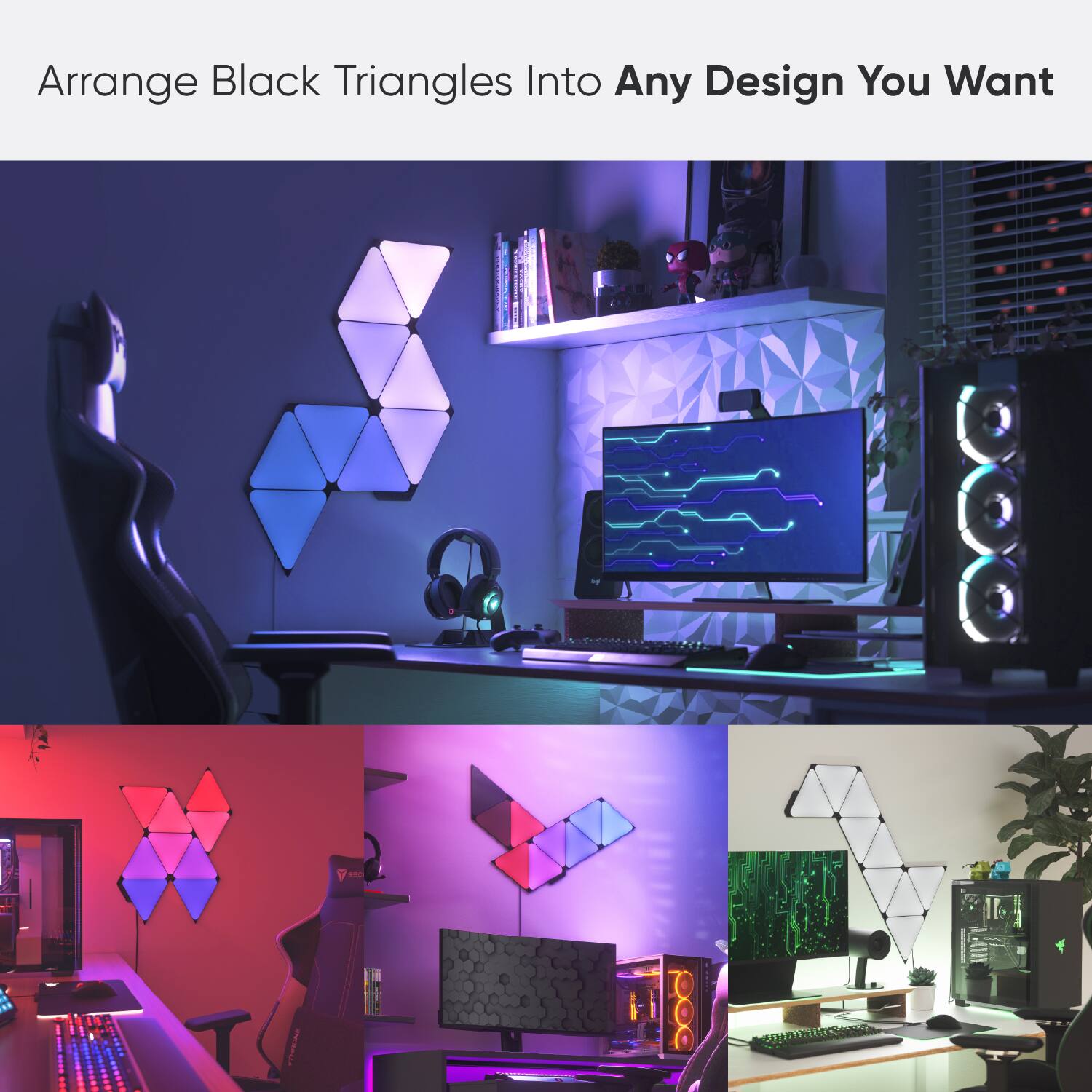 Arrange Black Triangles Into Any Design You Want