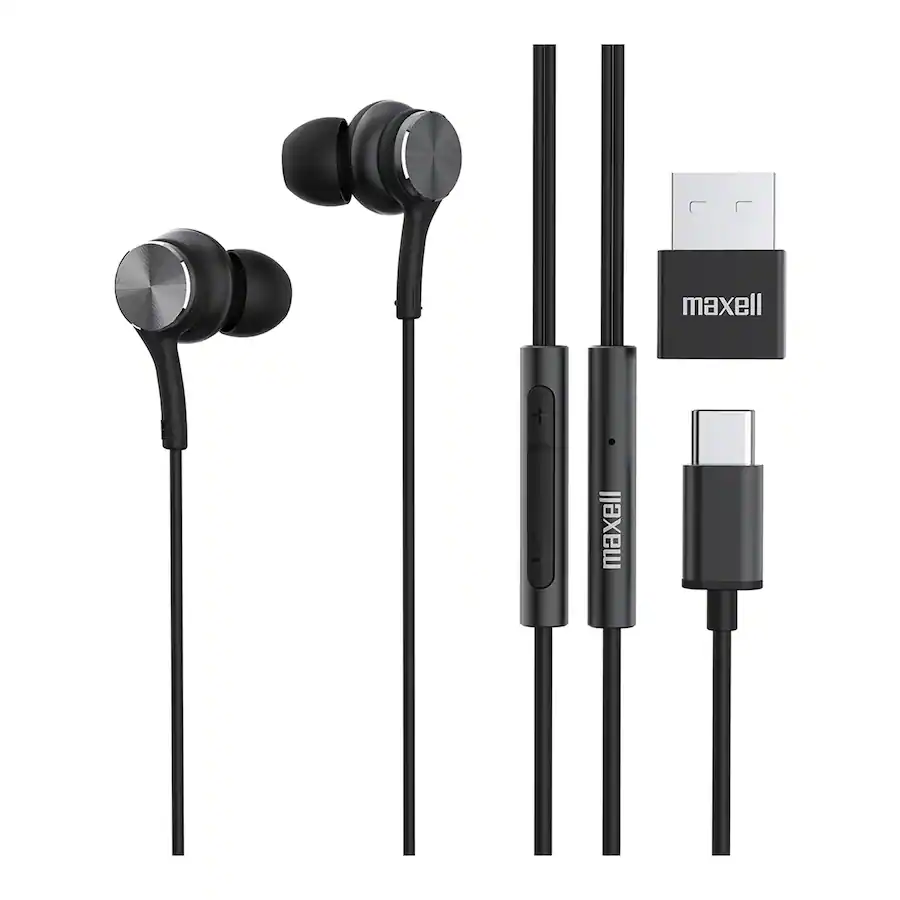 Maxell Fusion X Wiews In Ear Earbuds, In Line Mic/Remote, USB C ...