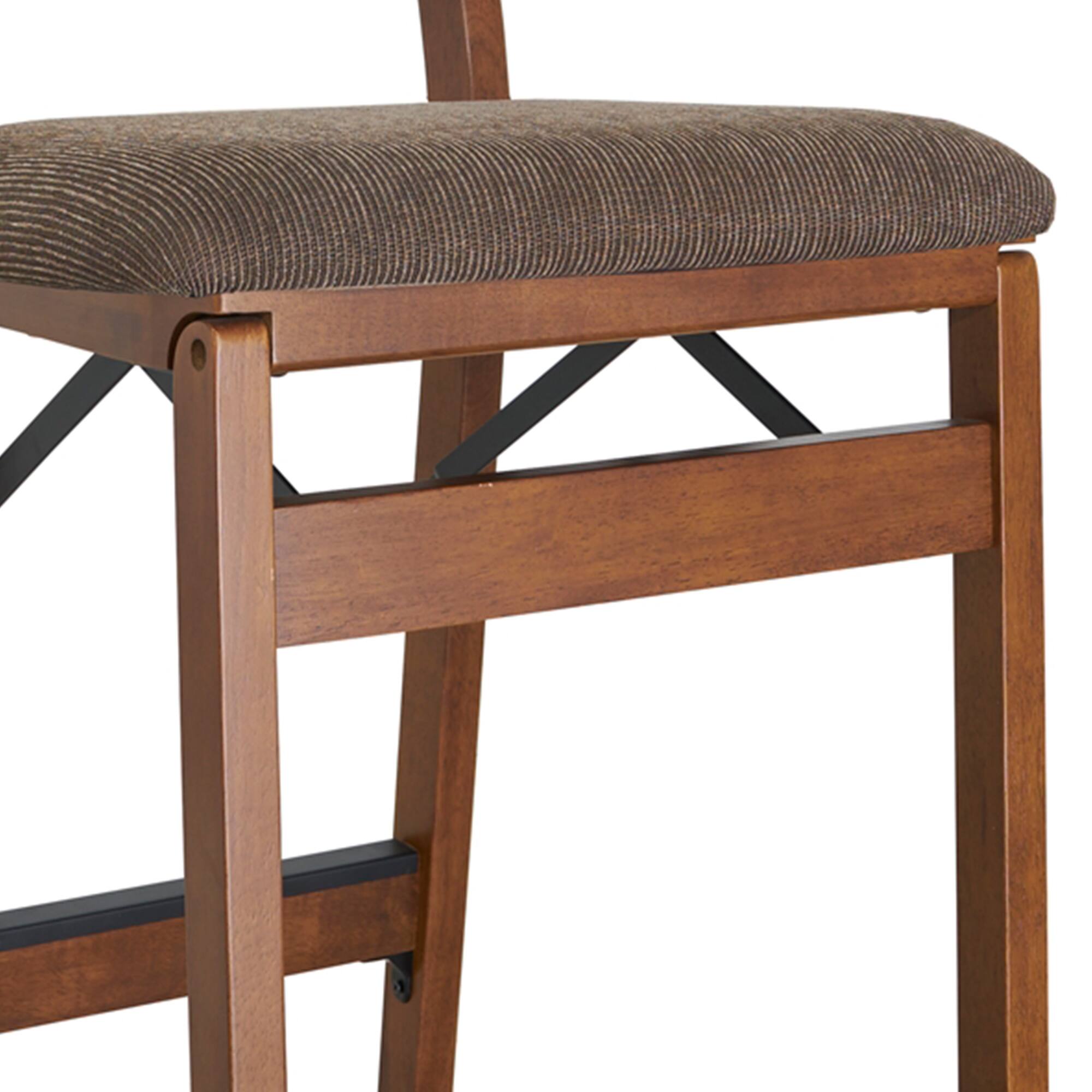 Alt View 8. Stakmore - Stakmore Arts & Crafts Folding Counter Stool, Espresso Frame with Espresso Bonded Leather - Espresso.