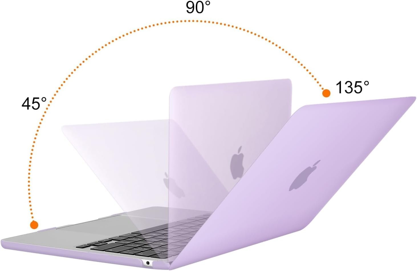Back. mosiso - Laptop Case for MacBook Air 13 inch Case M5 A3449 M4 A3240 M3 A3113 M2 A2681 2022-2026 - Purple.