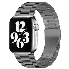 StrapsCo - Flat-Link Everyday Bracelet Stainless Steel Watch Band Strap For Apple Watch - 44mm/45mm/46mm/49mm - Gray
