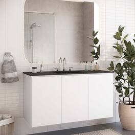 Modway - Bryn Wall-Mount Bathroom Vanity Basin Included - White Black