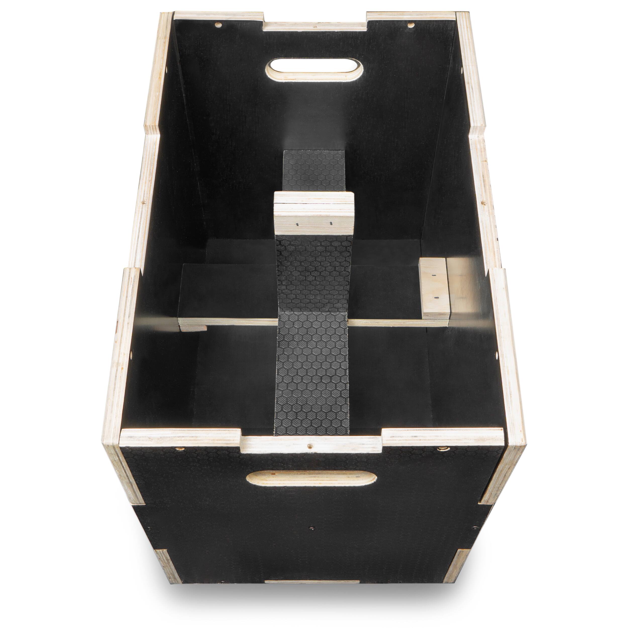 Back. ProsourceFit - ProsourceFit 3-in-1 Wood Power Grip Plyometric Box, 24/16/20 - Black.