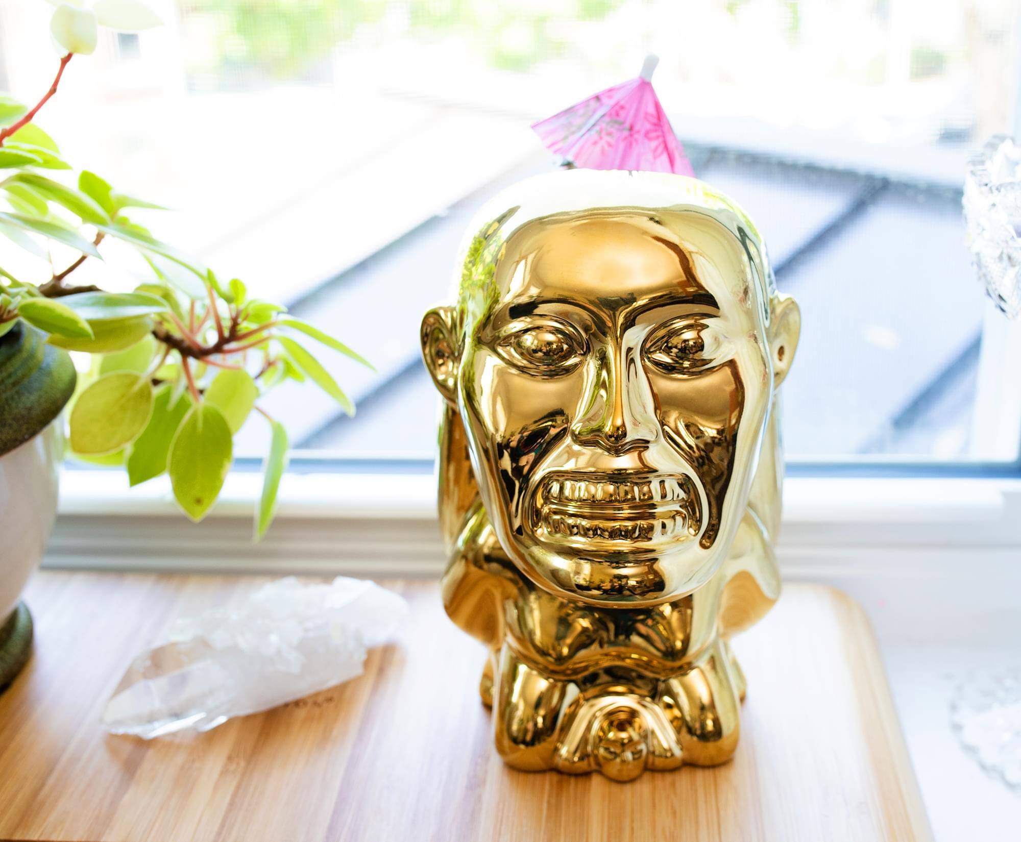 Alt View 1. ThinkGeek - Geeki Tikis Indiana Jones Golden Idol Ceramic Mug | Holds 24 Ounces - Gold.