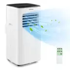 Front. Costway - 6000 BTU Portable Air Conditioner Cools up to 280 sq.ft 3-in-1 AC Unit with Cool Dehum Fan Sleep Mode - White.