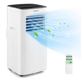 Costway - 6000 BTU Portable Air Conditioner Cools up to 280 sq.ft 3-in-1 AC Unit with Cool Dehum Fan Sleep Mode - White